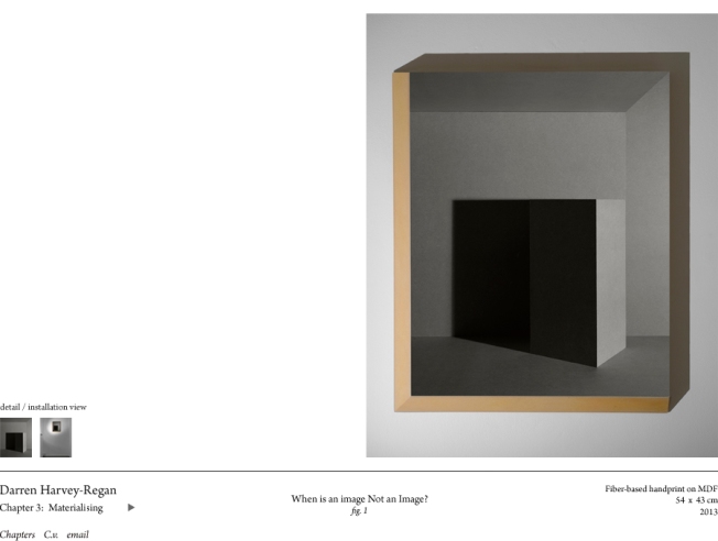 Daren Harvey-Regan. When is an image Not an Image? Fiber based handprint on MDF, 54x43 cm, 2013